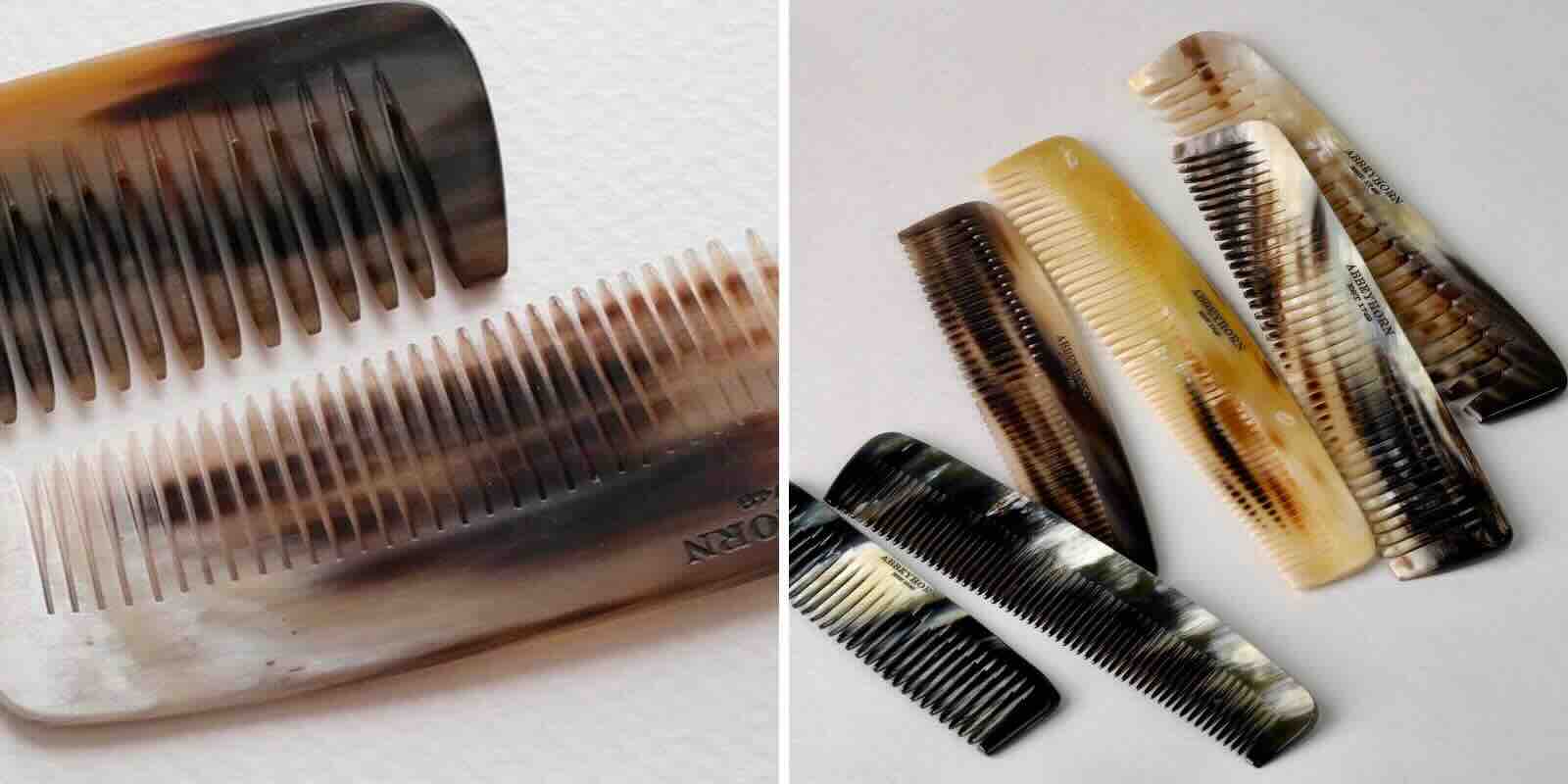 Peignes en corne naturelle ABBEYHORN faits main en Angleterre